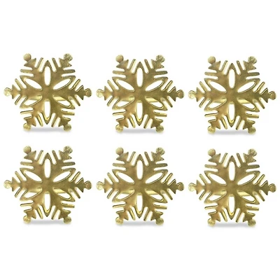 Gold Snowflake Napkin Rings, Set of 6