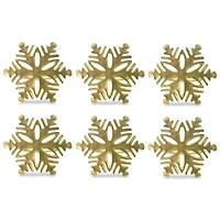 Gold Snowflake Napkin Rings, Set of 6