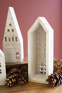Whitewashed Wood 5-pc. Christmas Village Set