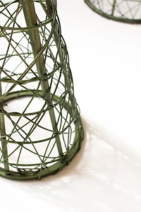 Green Woven Christmas Topiaries, Set of 3