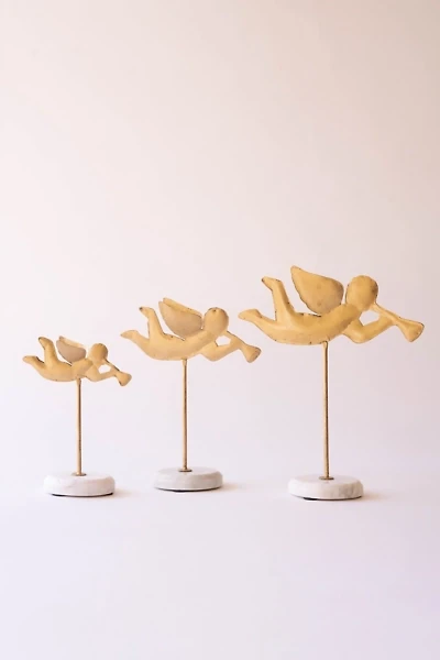 Tabletop Angels with Metal Bases, Set of 3