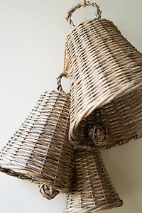Woven Willow Christmas Bells, Set of 3