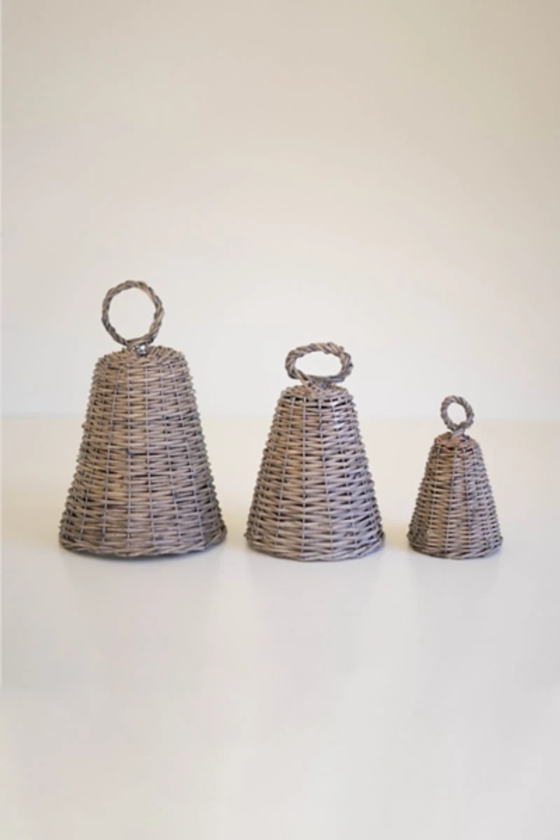 Woven Willow Christmas Bells, Set of 3