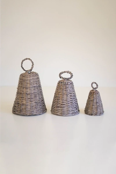 Woven Willow Christmas Bells, Set of 3