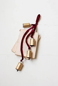 Gold Metal Bell Cluster with Velvet Rope