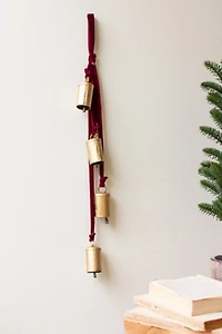 Gold Metal Bell Cluster with Velvet Rope