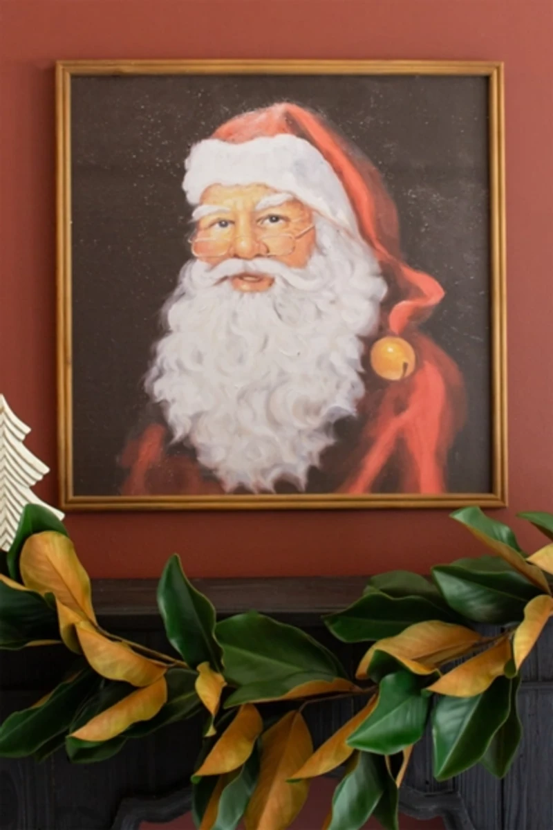 Santa Claus Portrait Gold Framed Art Print