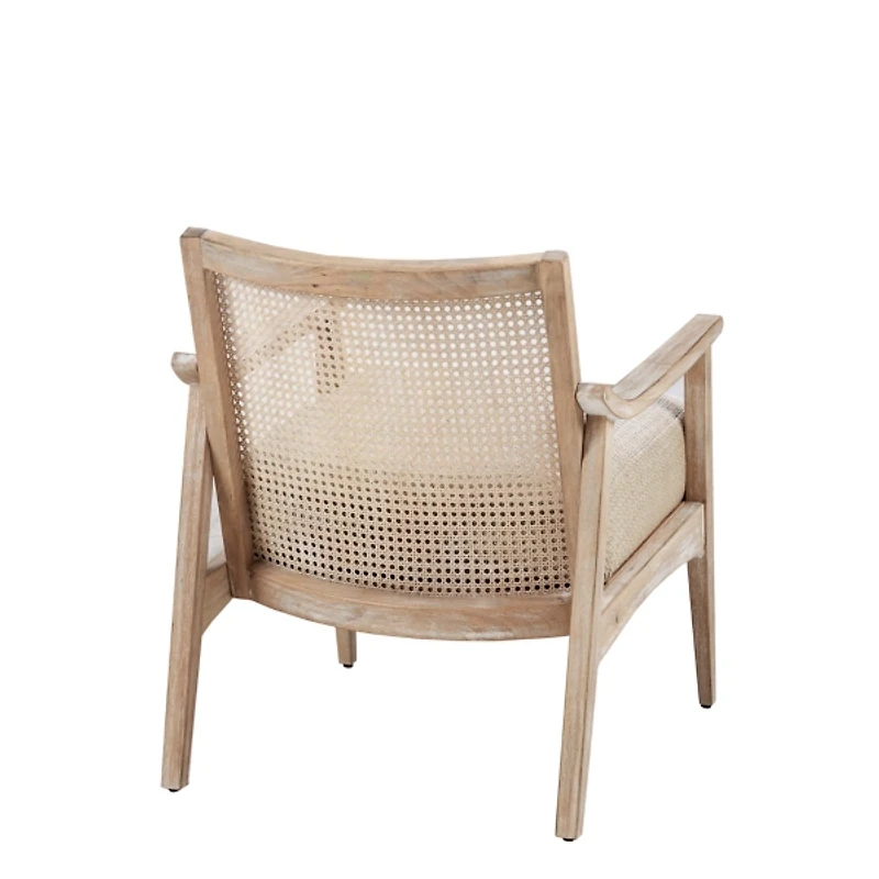 Neutral Wheat Mid-Century Modern Accent Chair
