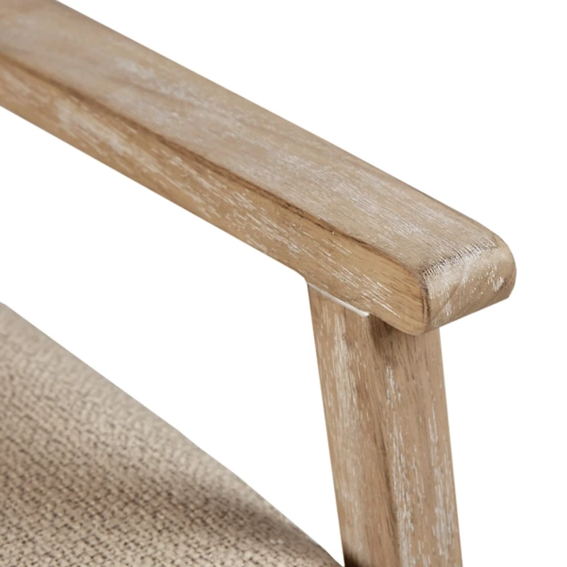 Neutral Wheat Mid-Century Modern Accent Chair