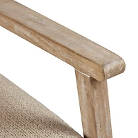 Neutral Wheat Mid-Century Modern Accent Chair