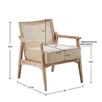 Neutral Wheat Mid-Century Modern Accent Chair