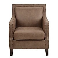 Brown Faux Leather Shayna Accent Chair