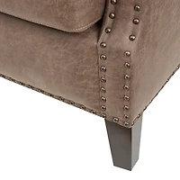Brown Faux Leather Shayna Accent Chair
