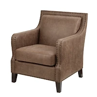 Brown Faux Leather Shayna Accent Chair