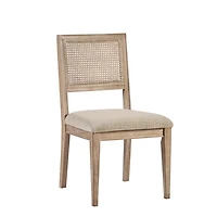 Neutral Woven Back Dining Chairs, Set of 2