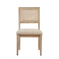 Neutral Woven Back Dining Chairs, Set of 2
