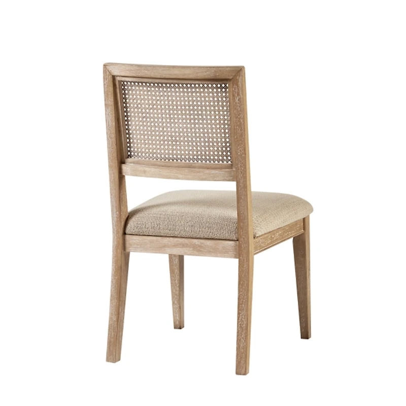 Neutral Woven Back Dining Chairs, Set of 2