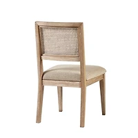 Neutral Woven Back Dining Chairs, Set of 2