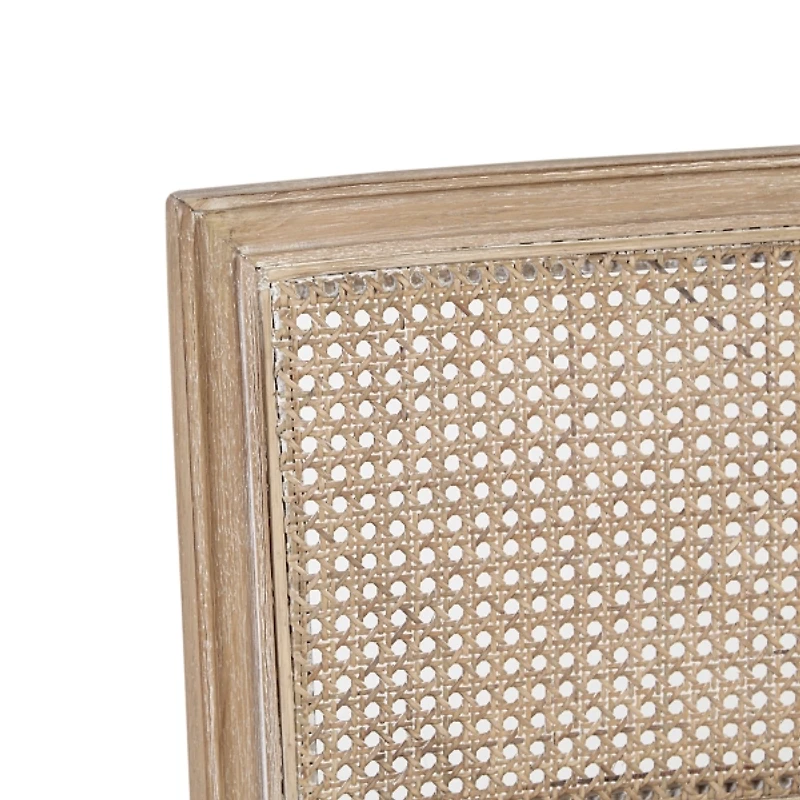 Neutral Woven Back Dining Chairs, Set of 2