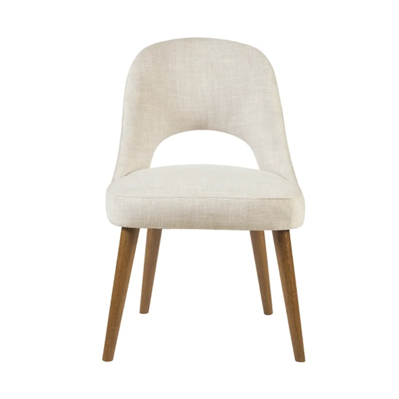 Cut-Out Pecan Wood Dining Chairs