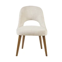 Cut-Out Pecan Wood Dining Chairs