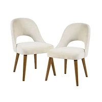 Cut-Out Pecan Wood Dining Chairs