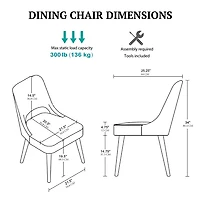 Blue Cut-Out Pecan Wood Dining Chairs, Set of 2