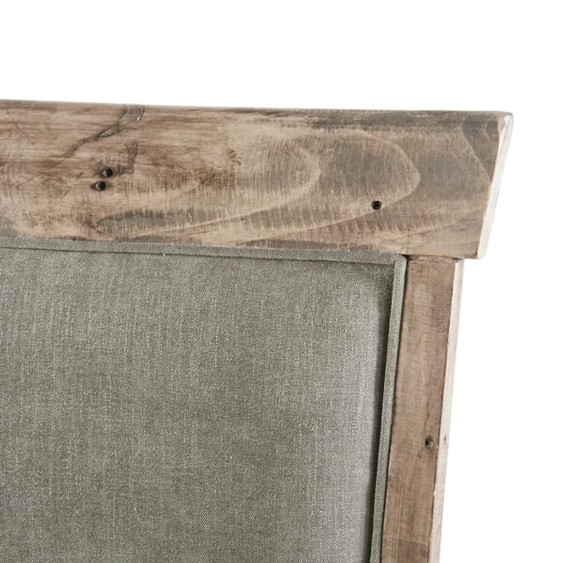 Gray Upholstered Rustic Dining Chairs, Set of 2