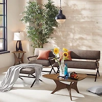 Walnut Triangle Modern Coffee Table