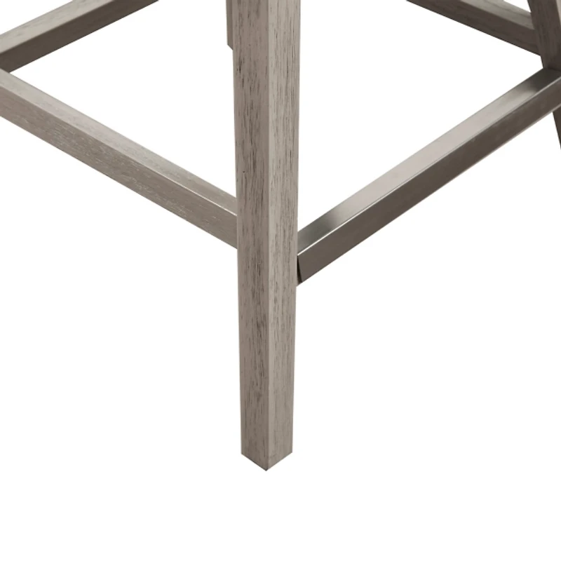 Gray Upholstered Wood Swivel Counter Stool