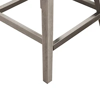 Gray Upholstered Wood Swivel Counter Stool