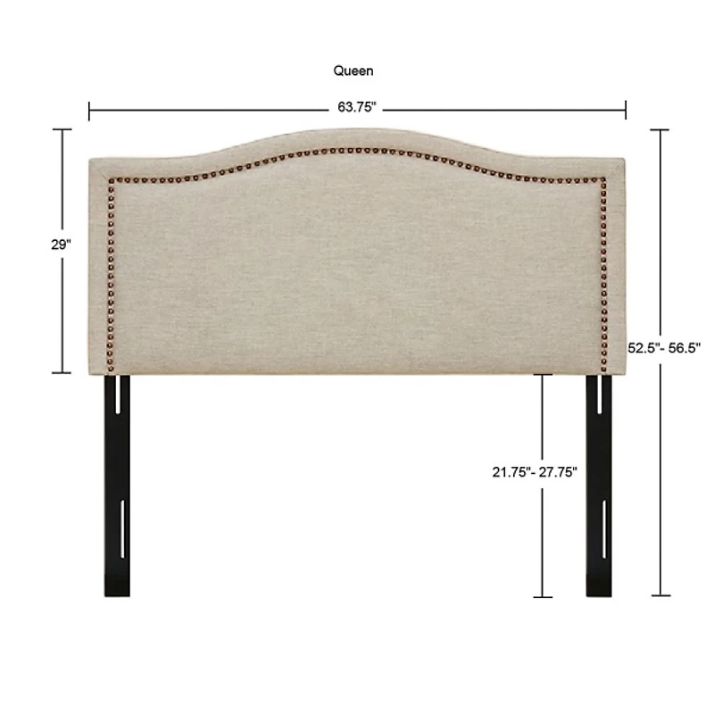 Tan Upholstered Augusta Queen Headboard