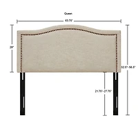 Tan Upholstered Augusta Queen Headboard