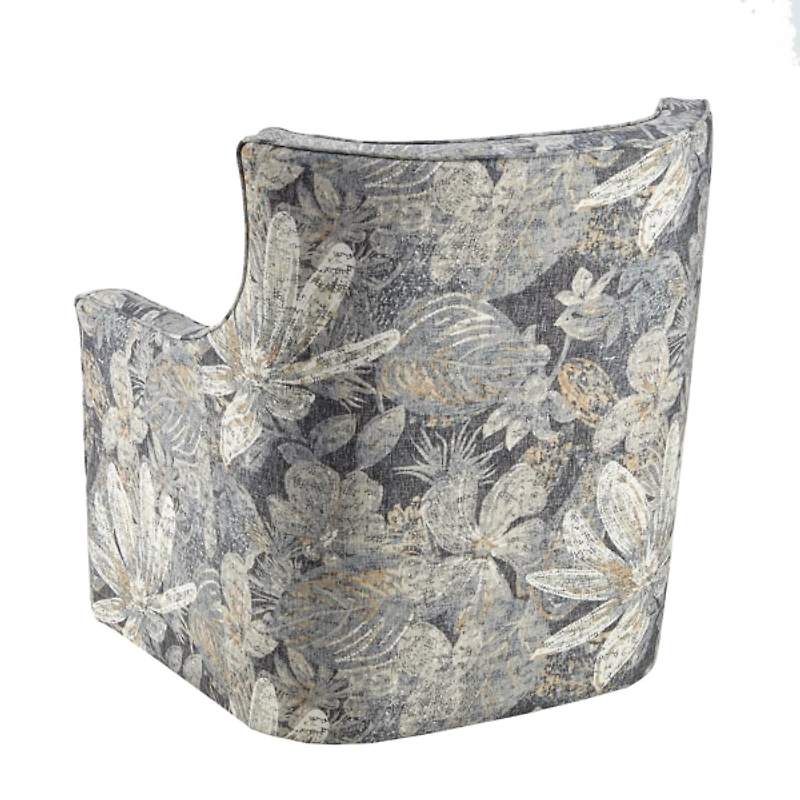 Blue Floral Swivel Mica Glider Accent Chair