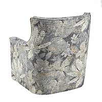 Blue Floral Swivel Mica Glider Accent Chair