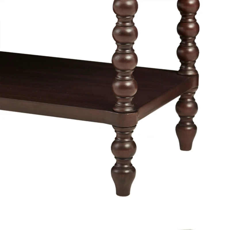 Brown Wood Turned Legs 2-Drawer Chest