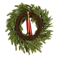 Christmas Bells Pine Wreath with a Red Bow