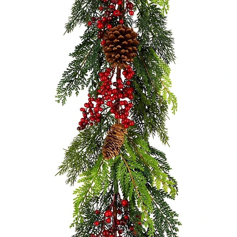 Christmas Joy Garland with Red Berries, 5 ft.