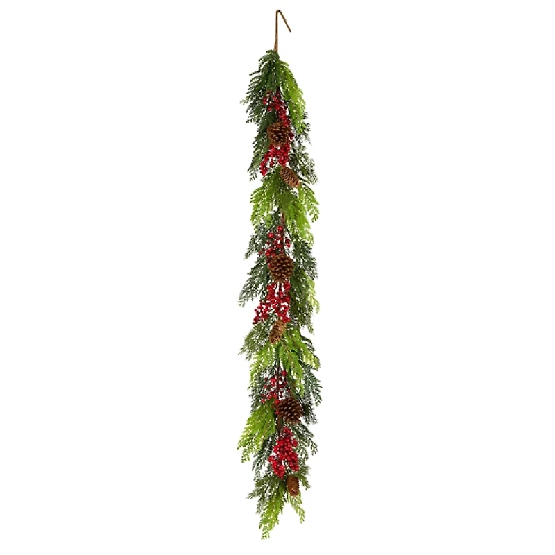 Christmas Joy Garland with Red Berries, 5 ft.