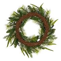 Christmas Blueberry Fields Wreath with Pinecones