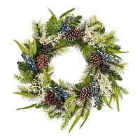 Christmas Blueberry Fields Wreath with Pinecones