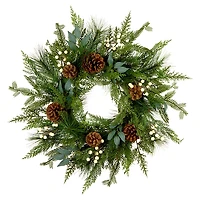 Pine and White Berry Christmas Wreath