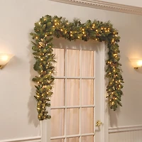 Pre-Lit Carolina Pine Christmas Garland, 9 ft.