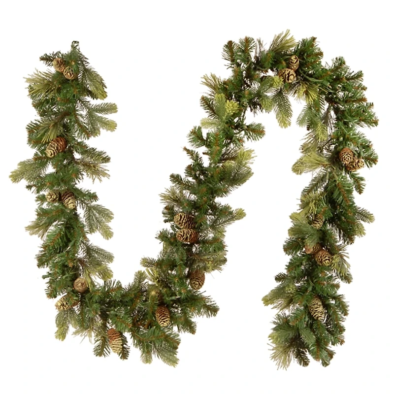 Pre-Lit Carolina Pine Christmas Garland, 9 ft.