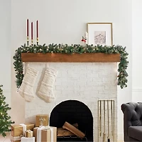 Pre-Lit Carolina Pine Christmas Garland, 9 ft.