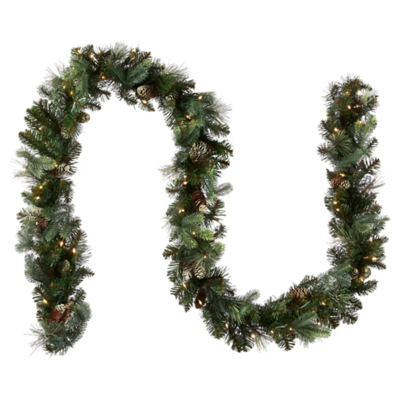 Pre-Lit Carolina Pine Christmas Garland, 9 ft.