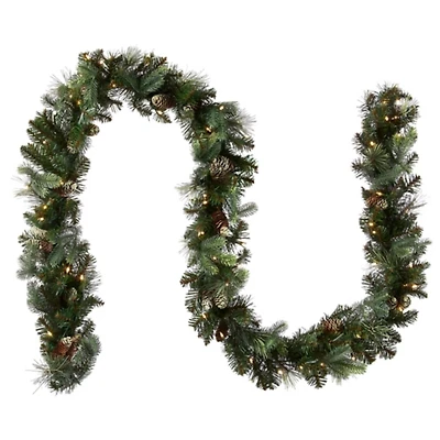 Pre-Lit Carolina Pine Christmas Garland, 9 ft.