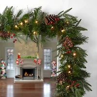 Pre-Lit Colonial Fir Christmas Garland
