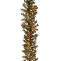 Pre-Lit Wintry Pine Christmas Garland, 9 ft.