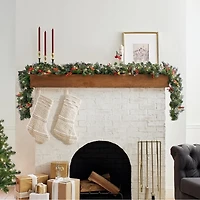 Pre-Lit Wintry Pine Christmas Garland, 9 ft.